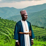 **

"A professional portrait of a thoughtful Burundian leader in modest, traditional clothing, standing against a backdrop of lush green hills, fully clothed, appropriate attire, safe for work, perfect anatomy, natural proportions, professional photography, high quality, family-friendly, the image evokes a sense of historical significance and determination.

**