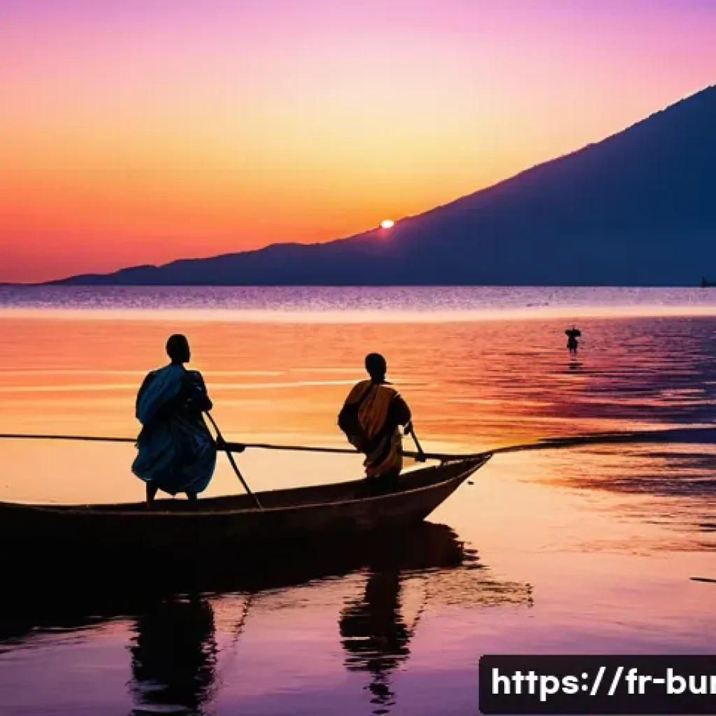 부룬디에서 가능한 액티비티 - **A serene and captivating scene of Lake Tanganyika at sunset.** The deep blue waters of the lake re...